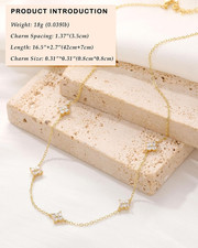 Dainty Necklaces for Women Trendy Non Tarnish 14K Gold Plated Cubic Zirconia.
