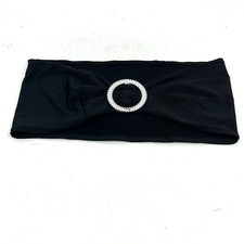 12 Pieces Wedding Party Chair Decorative Stretch Black Bows Sashes With Buckle