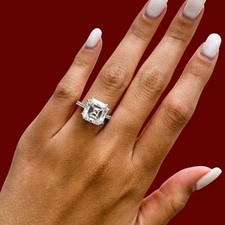 Lab Grown Luxus Asscher Cut Diamant Ring 3,50 Ct 14k Weißgold E F VVS IIGI CVD