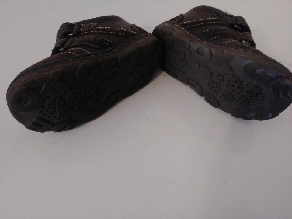 Geox Sports Respira Sneakers Brown Leather Boots Shoes Little Boys Size 5 1/2 - Image 2 of 3