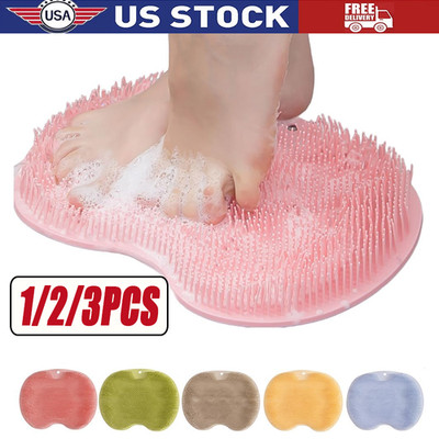 Foot Back Scrubber Exfoliating Silicone Massager Pad Cleaning Mat Bath Shower