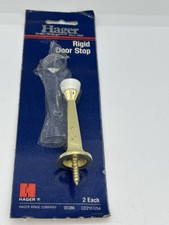NEW! Solid Polished Brass 3-1/4" Gold Screw Door Stop Safe NOS Made in USA
