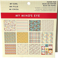 MME Scrapbook Paper Pad My Girl My Minds Eye 24 Sheets 6 x 6 Made in USA
