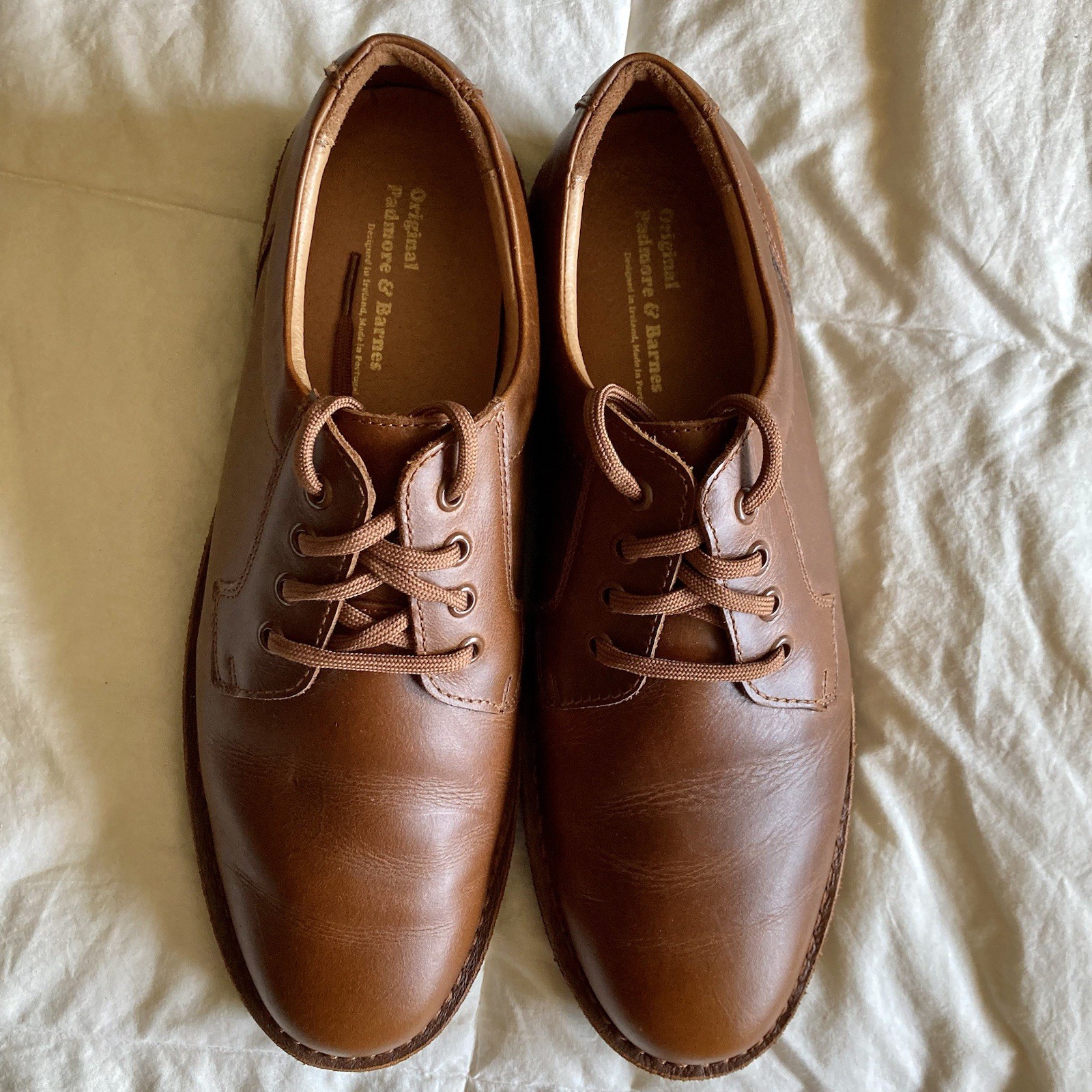 SAOLA Padmore & Barnes Walker Superlite Vibram suola Yaughtsman pelle marrone US11 UK10