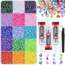 18000Pcs Resin Jelly Rhinestones for Bedazzling, Multicolor 3Mm Flatback Rainbow