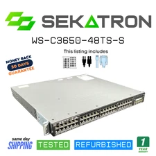 🔀 Cisco Catalyst WS-C3650-48TS-S Switch • 48-Port Gigabit (IP Base) • ⚡FastShip