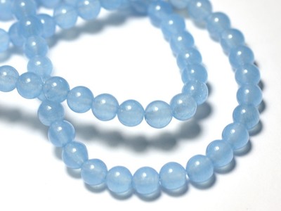 20 Perles En Pierre Jade (bleu-vert Turquoise) - Diamètre 4 Mm - Lot Pour Création Bijoux - EAN 7427039728492