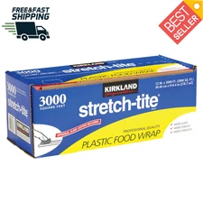 Kirkland Signature Stretch-Tite Premium Plastic Food Wrap 12" X 3000 ft