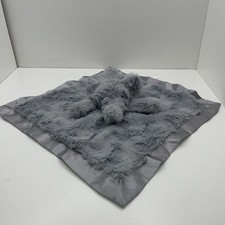 Cloud Island Elephant Security Blanket Plush Lovey Gray Satin Trim Small