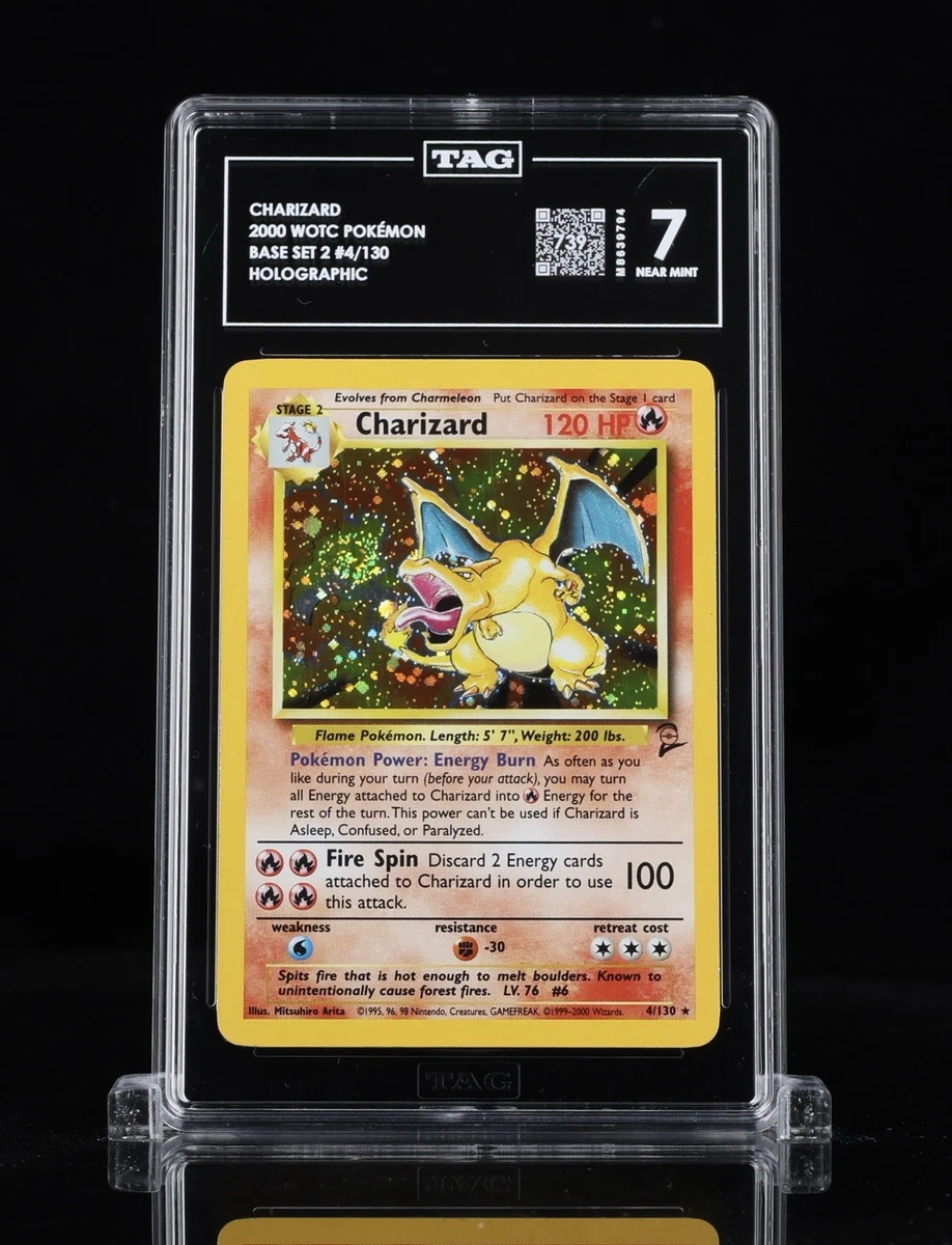 charizard pokemon card base set 2 - - PSA 7 Captured in a crystal Pokemon proxy cards first edition