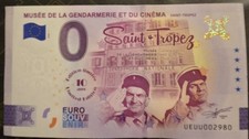 Billet Souvenir 0 Euro Null Schein Musée Gendarmerie  St Tropez UEUU 2026 doré 