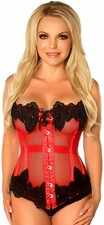 Daisy corsets Women's Top Drawer Mesh Beaded and Lace Steel Boned Corset