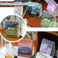 2026 Landscape MiniDesk Calendar Creative Coil Calendar Ornament Q5P7