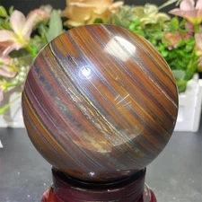 4.6LB 3.9"Natural Iron Tiger Eye Stone Sphere Ball Crystal Quartz Healing Energy