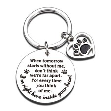 Pet Memorial Gifts When Tomorrow Starts Without Me Dog Cat Remembrance Keycha...