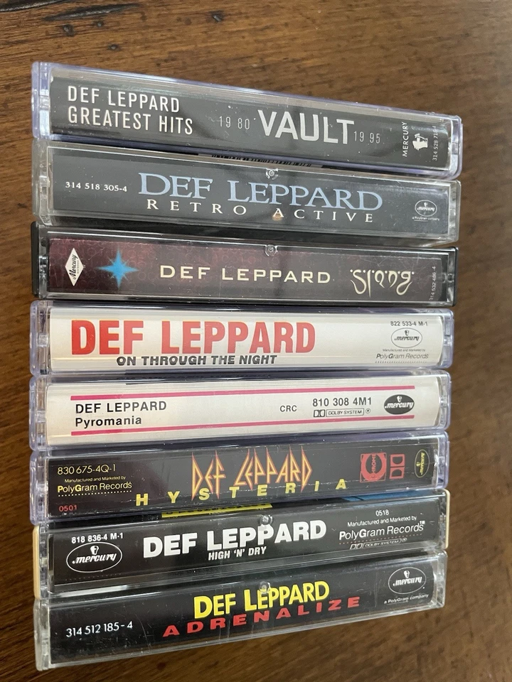 rare Def Leppard 8 cassette LOT Pyromania Hysteria High n' dry Greatest Hits - Image 4 of 4