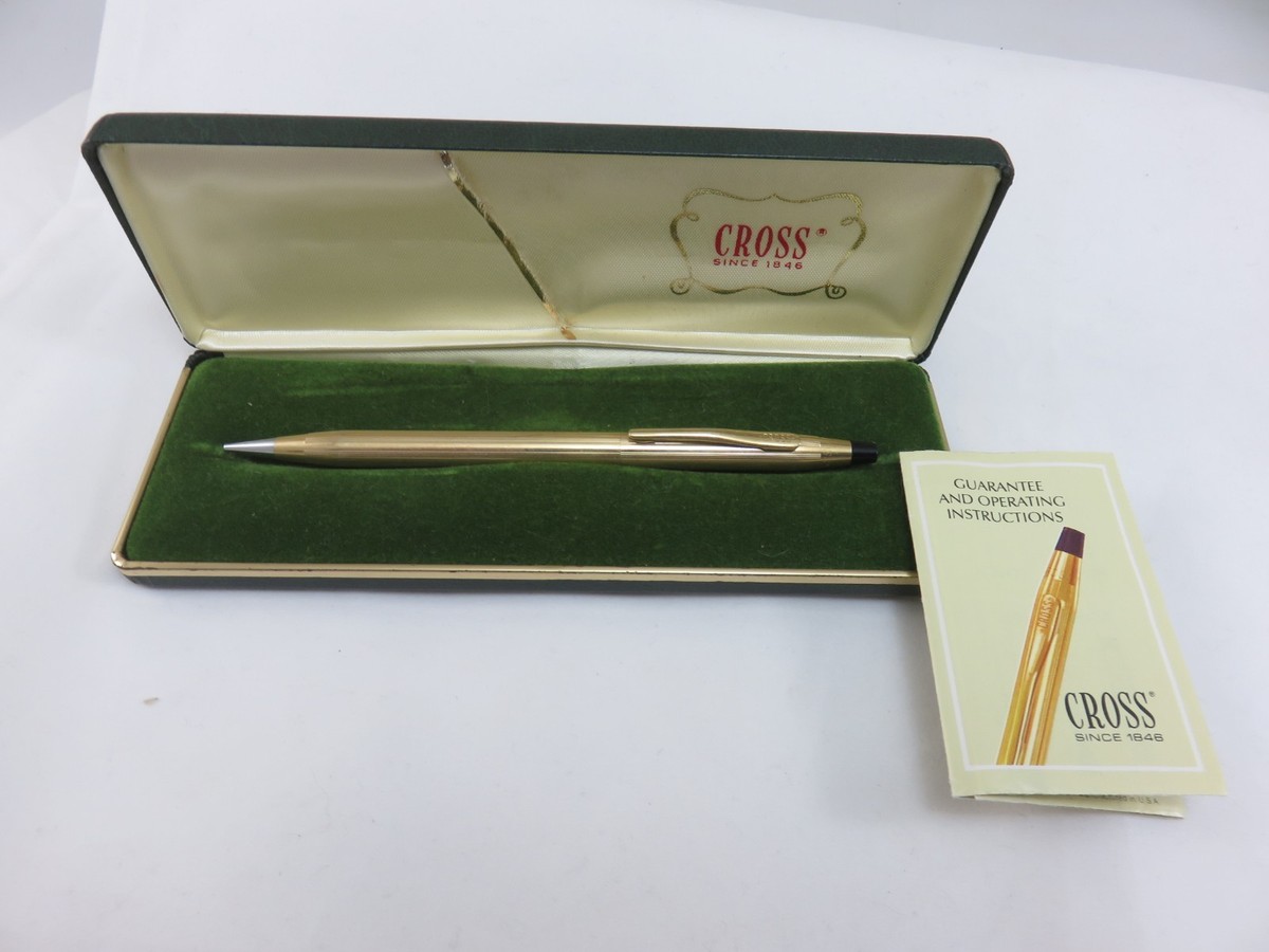 Cross 1/20 12 Karat Gold Filled Ballpoint Pen With Case Vintage