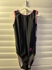 PLUM leotard GYMNASTICS DANCE BALLET size AS adult small Gray Pink GEOMETRIC