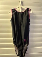 PLUM leotard GYMNASTICS DANCE BALLET size AS adult small Gray Pink GEOMETRIC