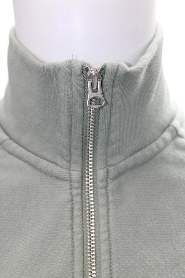 Rag & Bone Womens Long Sleeve Half Zip Mock Neck Sweater Green Cotton Size XS - Image 4 of 4