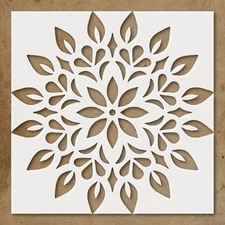 Symmetrical Flora Leaves Design Wall Art Reusable Plastic Stencil - StencilAir