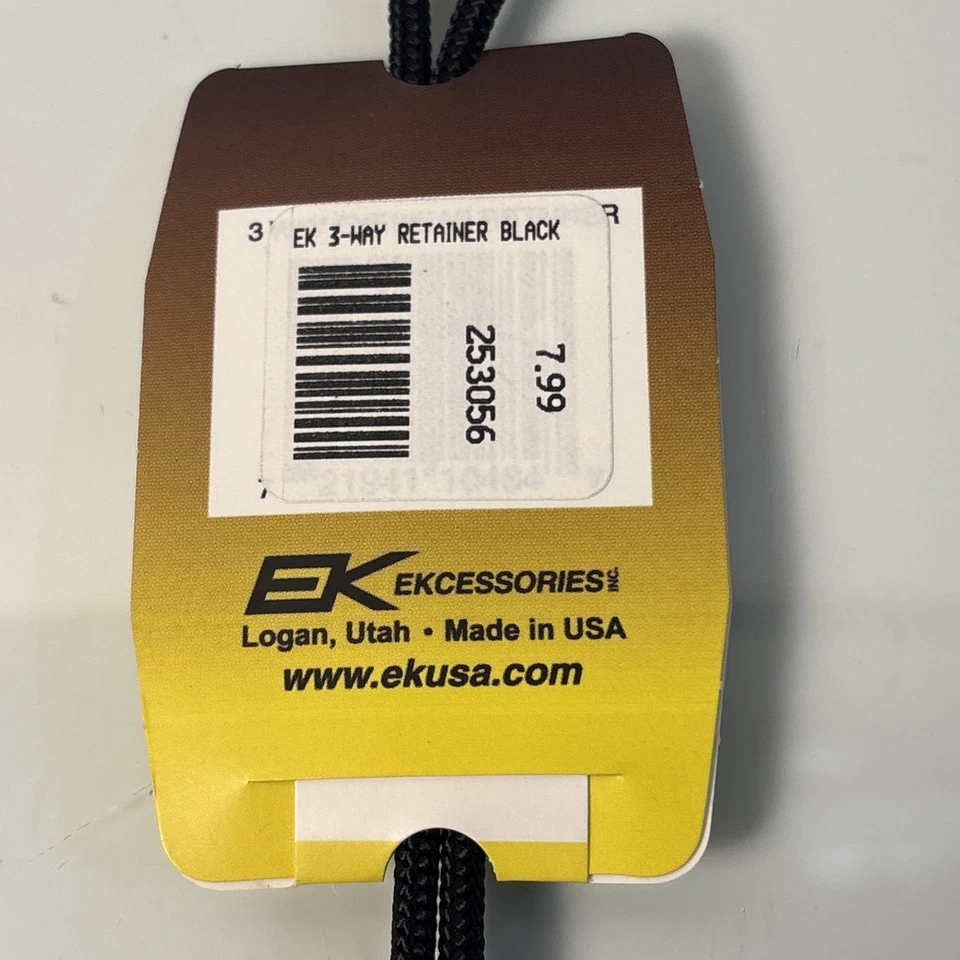 Correa ajustable negra retenedor de gafas de sol EK USA 3 vías hecha en EE. UU. Foto 3 de 4