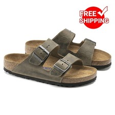 Birkenstock Arizona Soft Footbed Oiled Leather Sandals - Faded Khaki