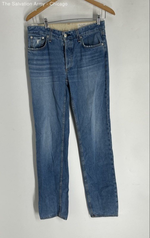 Rag & Bone Womens Blue Denim Medium Wash 5-Pocket Design Straight Jeans Size 27
