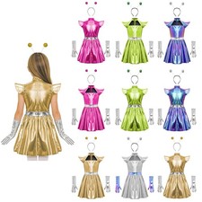 Girls Cosplay Costume Princess Dress Holographic Alien Costume Birthday Party