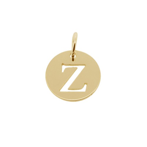 Dije de disco colgante de letra inicial enchapado en oro de 9 quilates personalizado recortado cualquier letra inicial a la Z - Imagen 30 de 30
