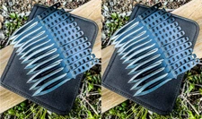 24pc Ninja Throwing Knives Set Combat Naruto Kunai Hunting Knife w/Sheath Black