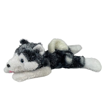 Classic Toy Co Husky Dog Wolf 24'' Plush Stuffed Pillow Toy Laying Down Blue Eyes