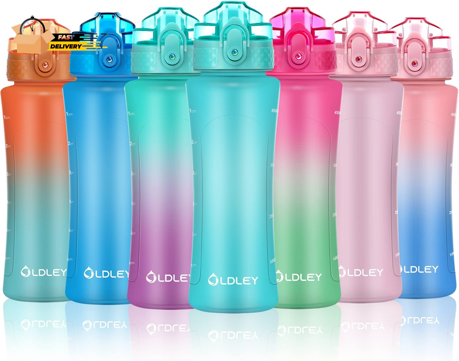 Kids Water Bottle with Straw for School Girls Boys, 15 Oz Unbreakable Leak-Proof