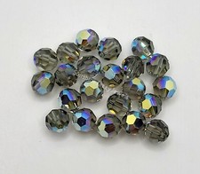 Swarovski Crystal Black Diamond AB Round 5000 Beads; 4mm 24pc or 8mm 6pc 