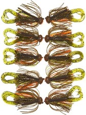 Football Head Jigs 10 Total:  CRAWFISH ULTIMATE  1/2 oz.  w/trailers