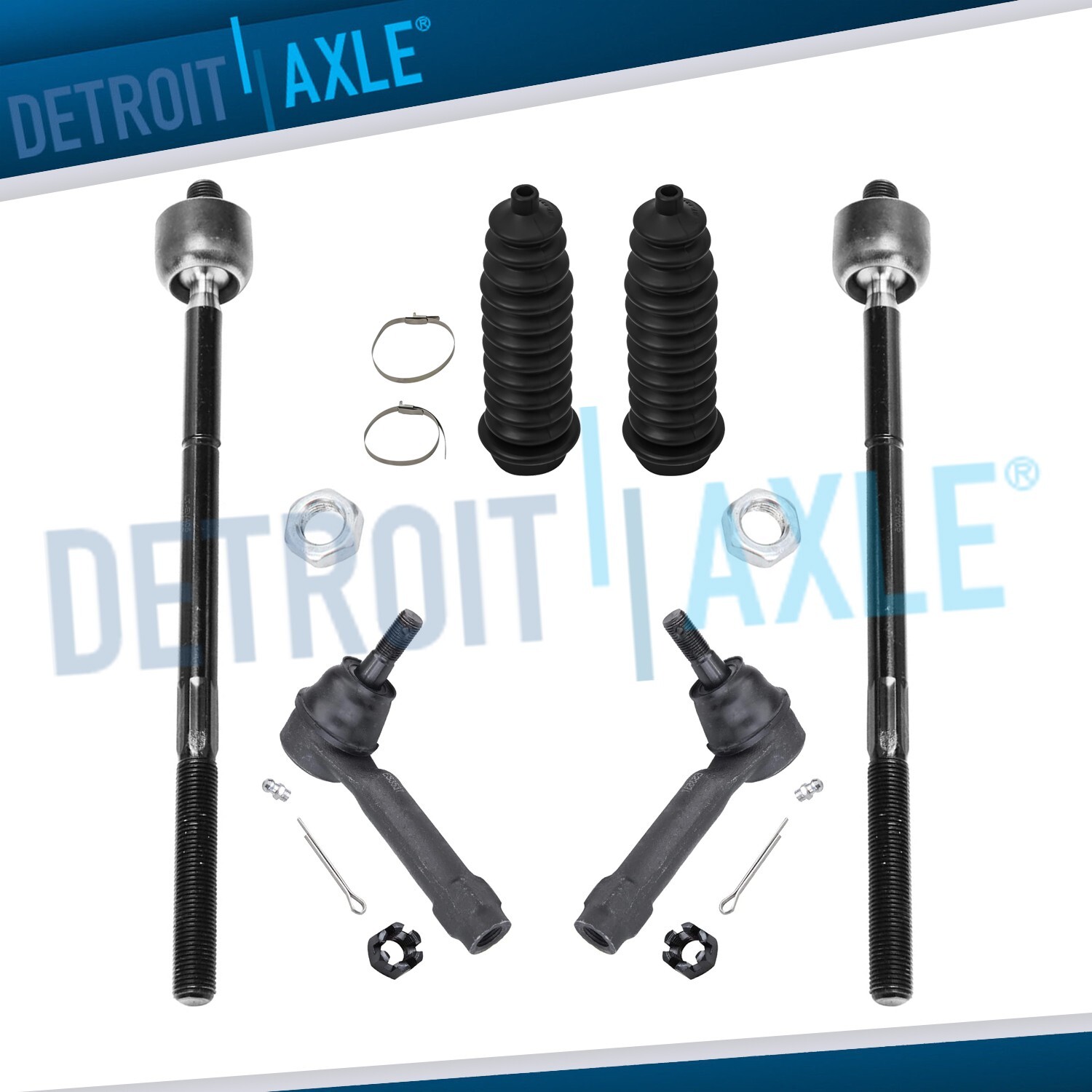 All Inner & Outer Tie Rods + Boots for 2001 2004 Dodge Caravan eBay