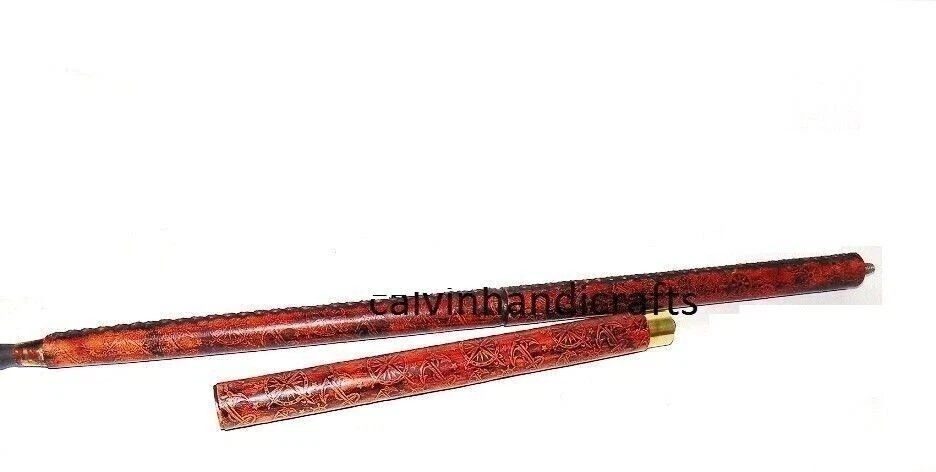 CANE WALKING STICK FROM BULL SEX ORGAN FANCY BRASS HANDLE LATHER STICK NEW STYLE - Image 4 of 4