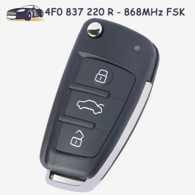 Flip Remote Key Fob 3 Button 868MHz 8E Chip for Audi A6 S6 Q7 P/N: 4F0 837 220 R