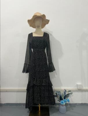 Summer Women Polka Dot Chiffon Dress Long Sleeve Gown Cocktail Party Dresses  | eBay