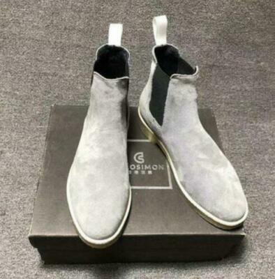 Mens Real Suede Leather Chelsea Boots Shoes Business Office Chukka Cowboy Riding