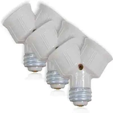 3 Pack E26 Light Socket Splitter Adapter Y-Shape Lamp Holder Converter