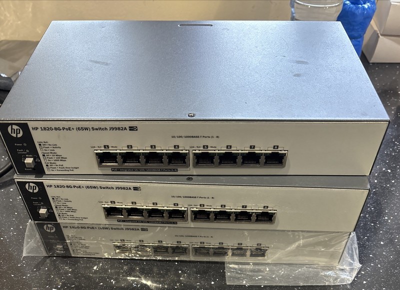 HP J9982A 1820 Series 8-Port Gigabit Switch with 4 PoE+ Ports - Managed Network
