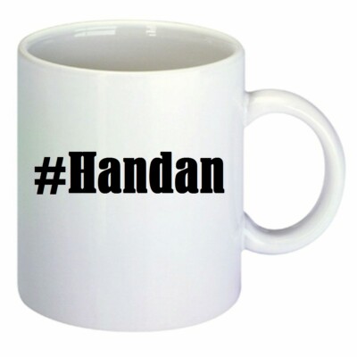 Kaffeetasse #Handan Hashtag Raute Keramik Höhe 9,5cm in Weiß