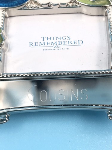 Ornament Things Remembered Cousins Metal Enamel Picture Frame Christmas - Picture 2 of 9