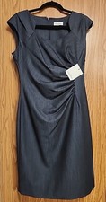 NEW Calvin Klein Sideburst Sheath Dress Blue Womens 10 "Free Shipping"