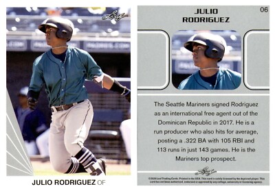 JULIO RODRIGUEZ_2020 LEAF BASEBALL ROOKIE CARD_SEATTLE