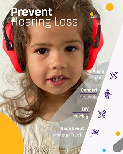 Kids Ear Defenders Children | Noise Cancelling Headphones | Red - Picture 2 of 5