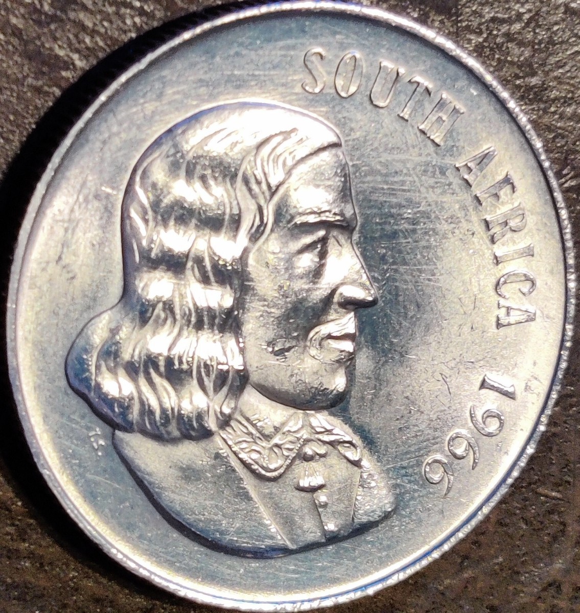 SOUTH AFRICA 1966 1 RAND SUID AFRIKA SILVER WORLD COIN KM#: 70.2