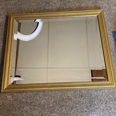 Vintage Gold Framed Beveled Wall Mirror 23x18.5 Heavy Retro Traditional  Regency | eBay