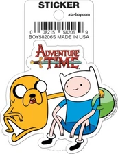 Ata- Boy Adventure Time Finn and Jake Sitting Die Cut 3" Vinyl Sticker